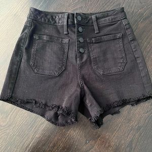 Just black denim shorts
